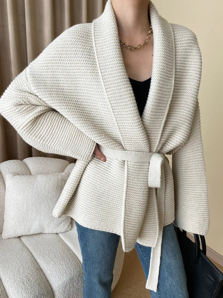 Cardigan en maille avec ceinture Abigail