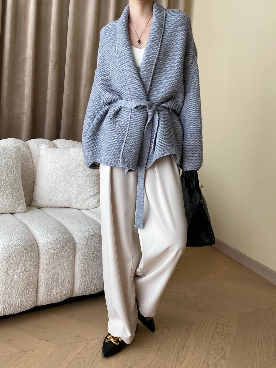 Cardigan en maille avec ceinture Abigail