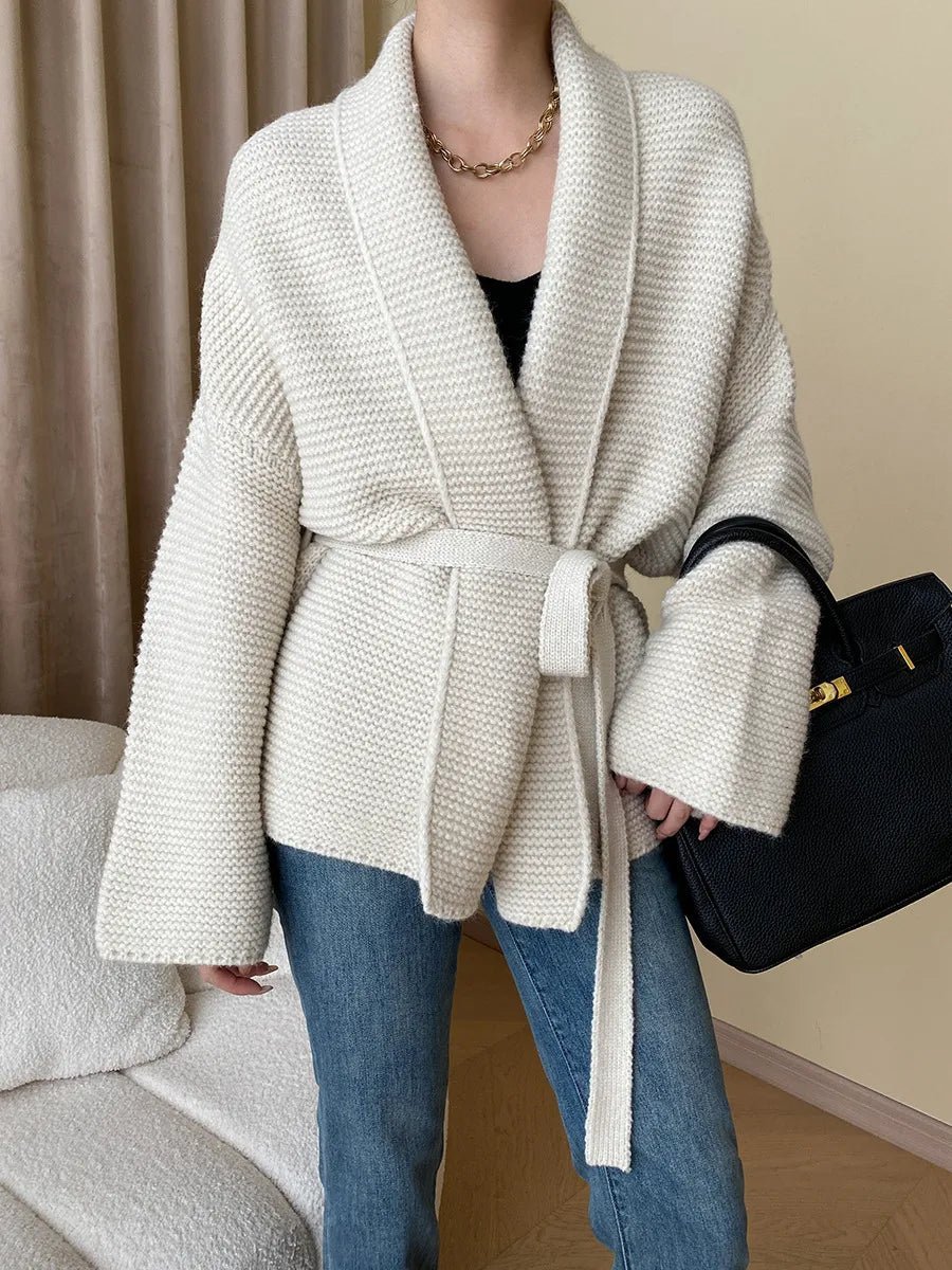 Cardigan en maille avec ceinture Abigail