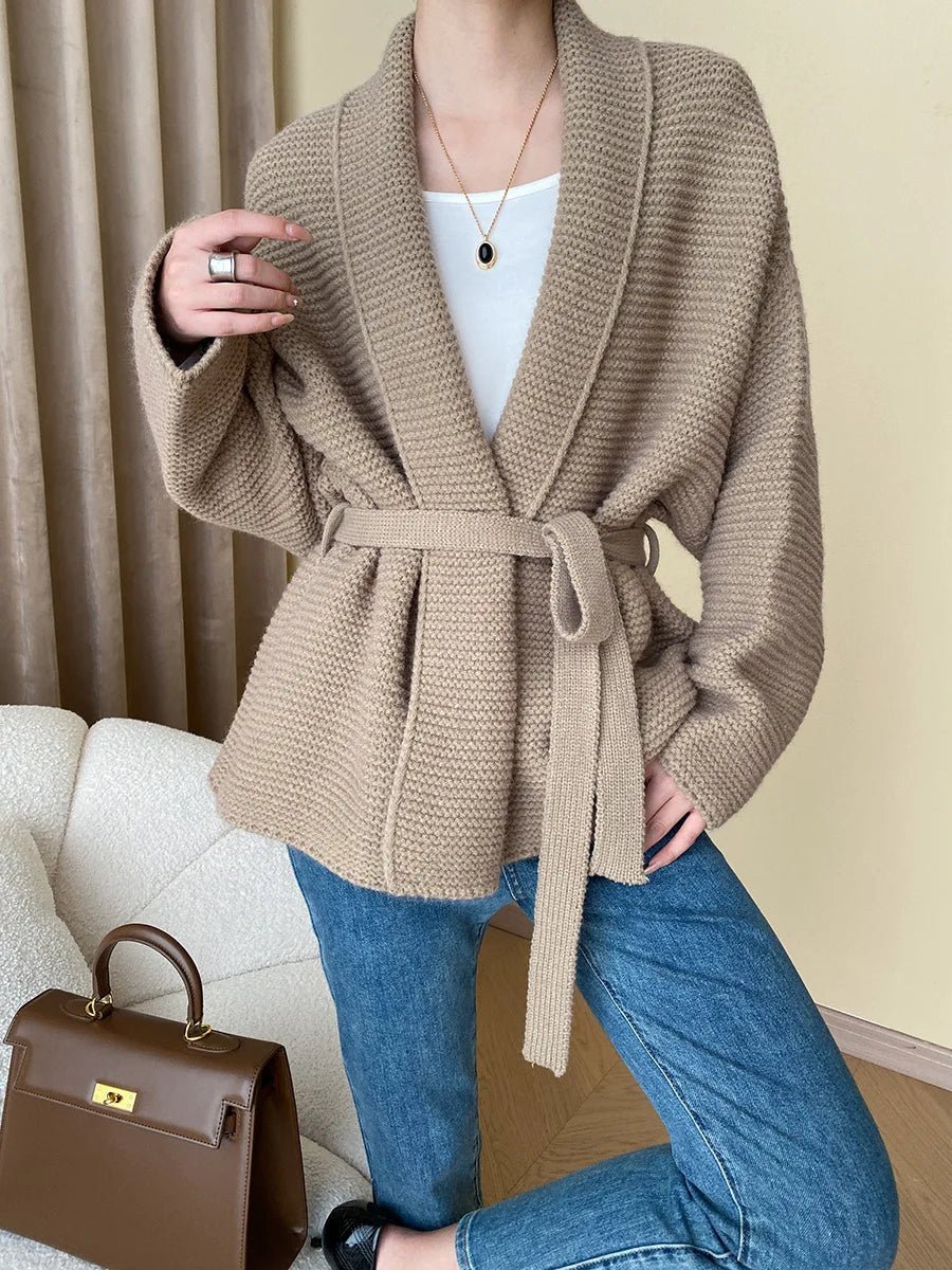 Cardigan en maille avec ceinture Abigail