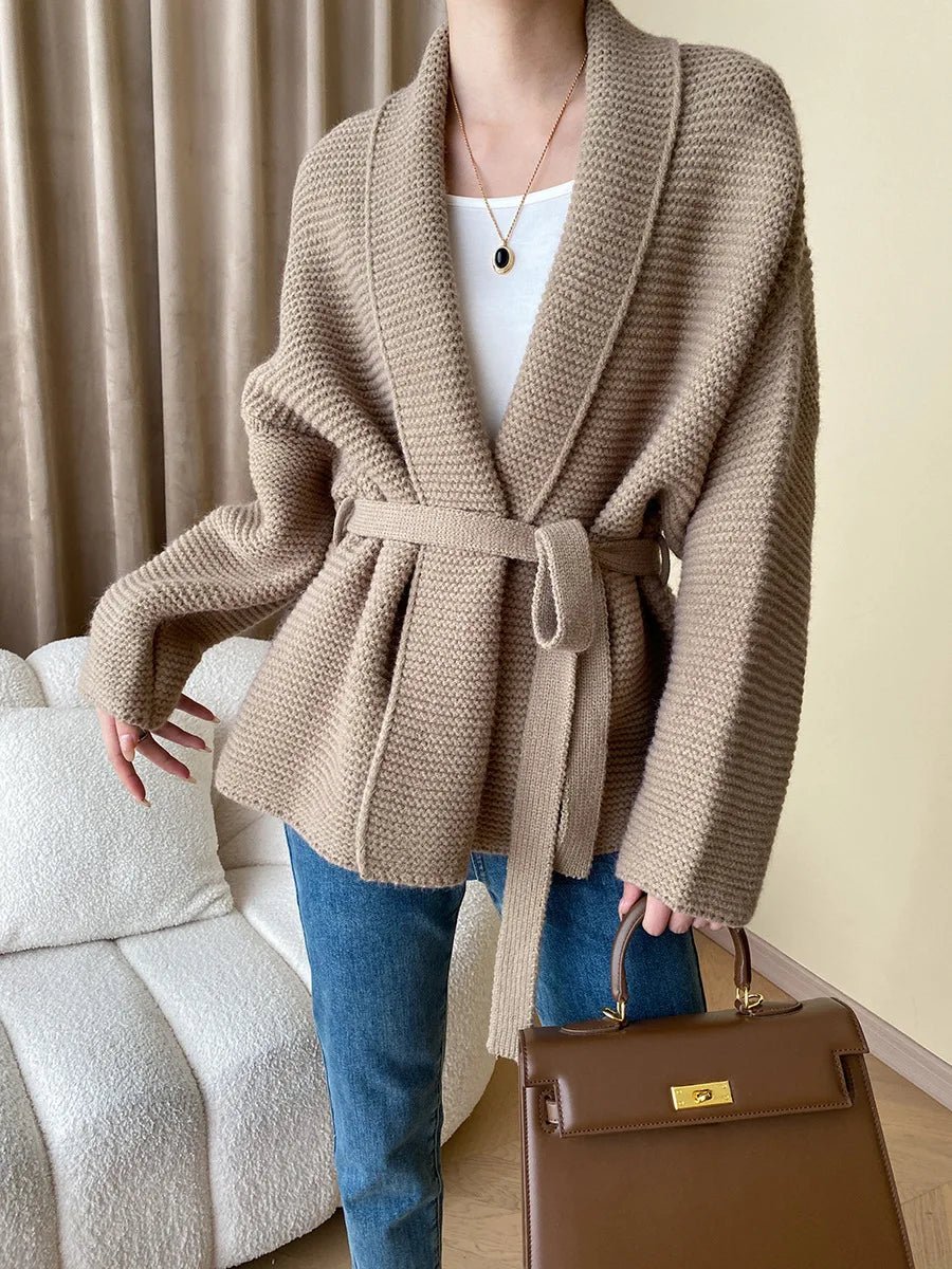 Cardigan en maille avec ceinture Abigail
