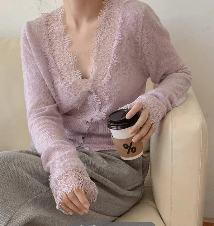 Gilet en dentelle tricotée Aurelie