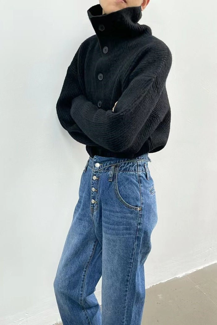 Cardigan femme côtelé à col cheminée