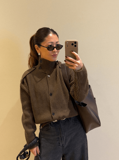 Cardigan Kylie en maille à col montant