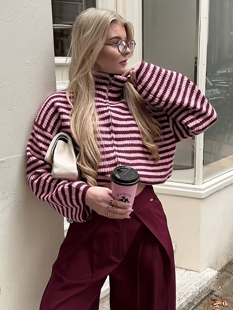 Pull en maille à fermeture éclair Simona