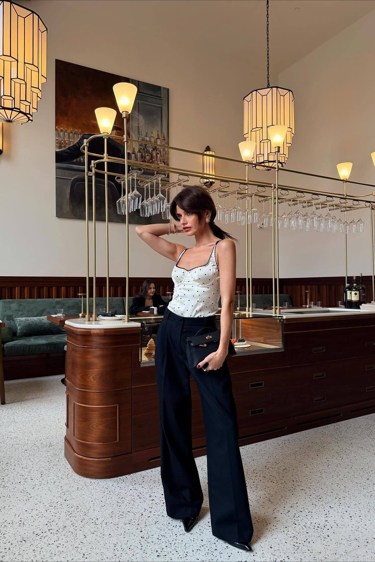 Top Audrey à pois style débardeur