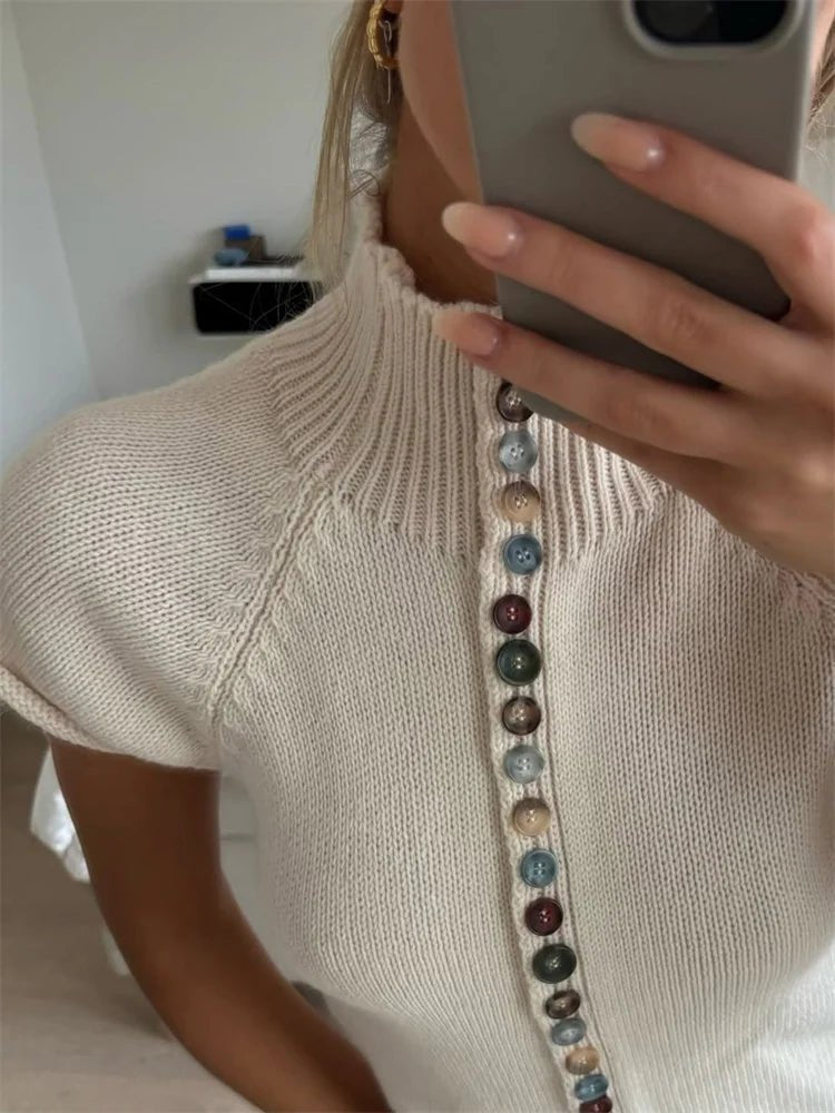 Nadia top cardigan en maille côtelée