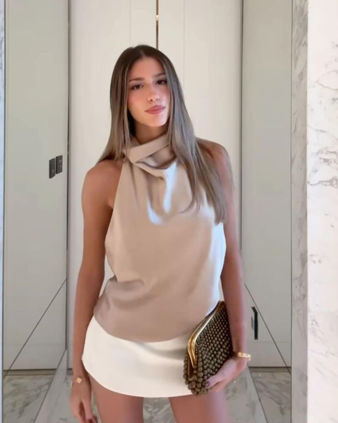 Top dos nu en satin Anastasia