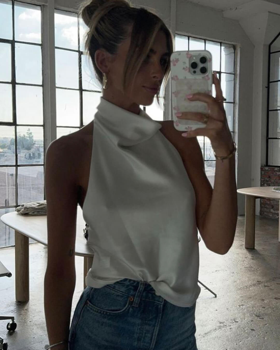 Top dos nu en satin Anastasia