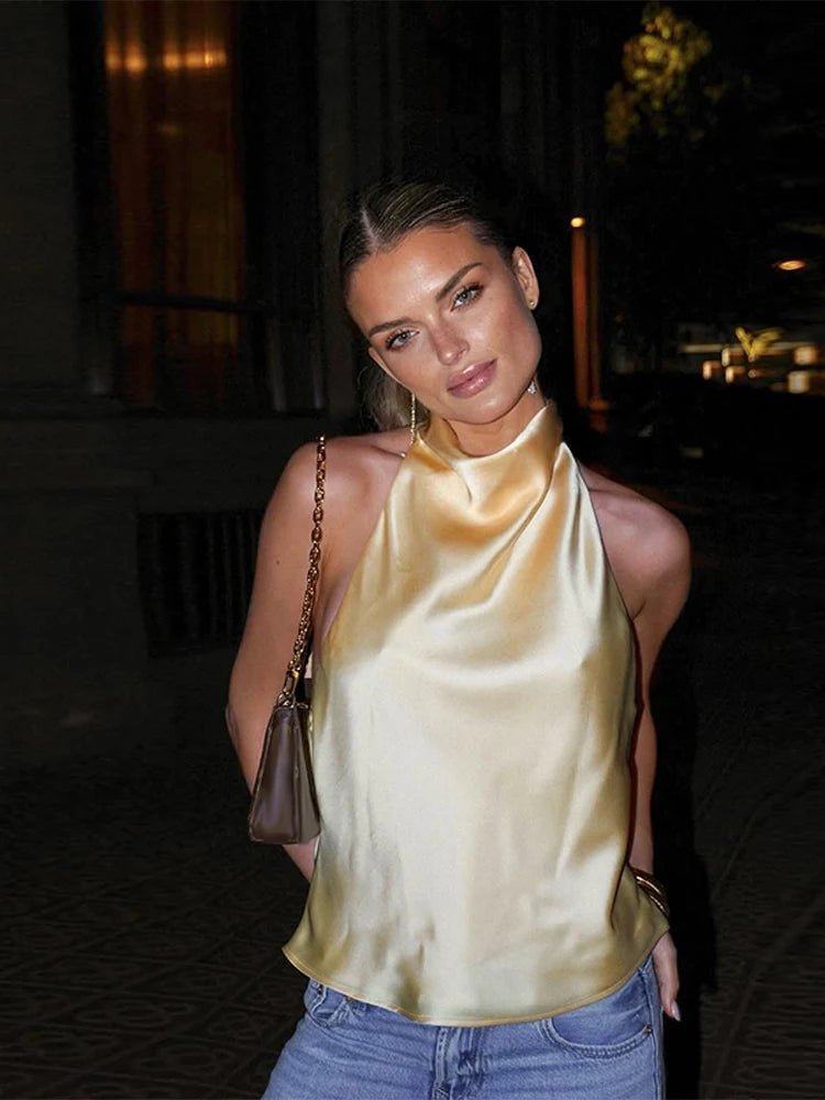 Top dos nu en satin Anastasia