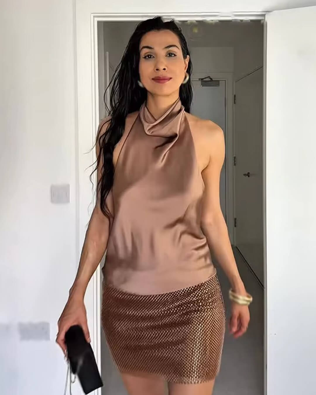 Top dos nu en satin Anastasia