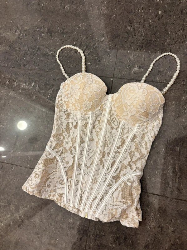 Top bustier en dentelle transparente Aneyla