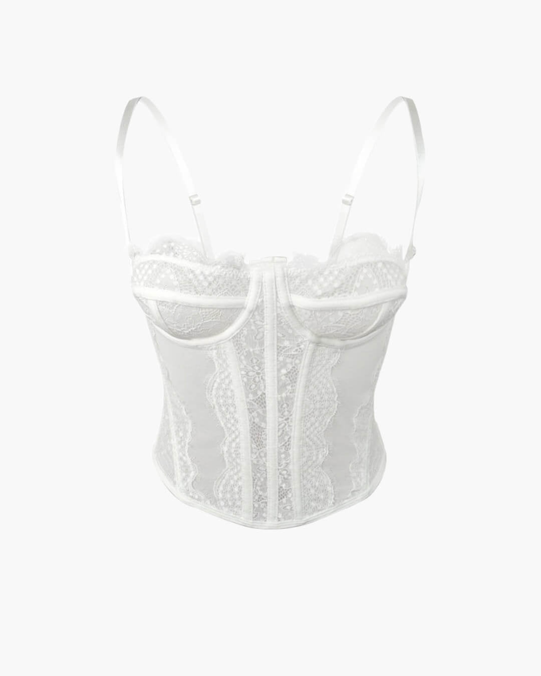 Top bustier Antonia à bretelles en dentelle