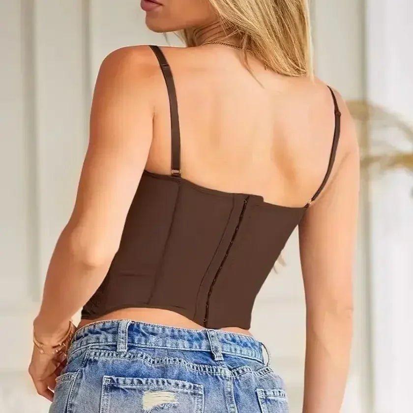 Top bustier Antonia à bretelles en dentelle
