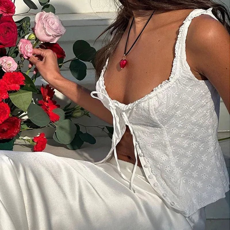 Top Araceli à bretelles et à lacets