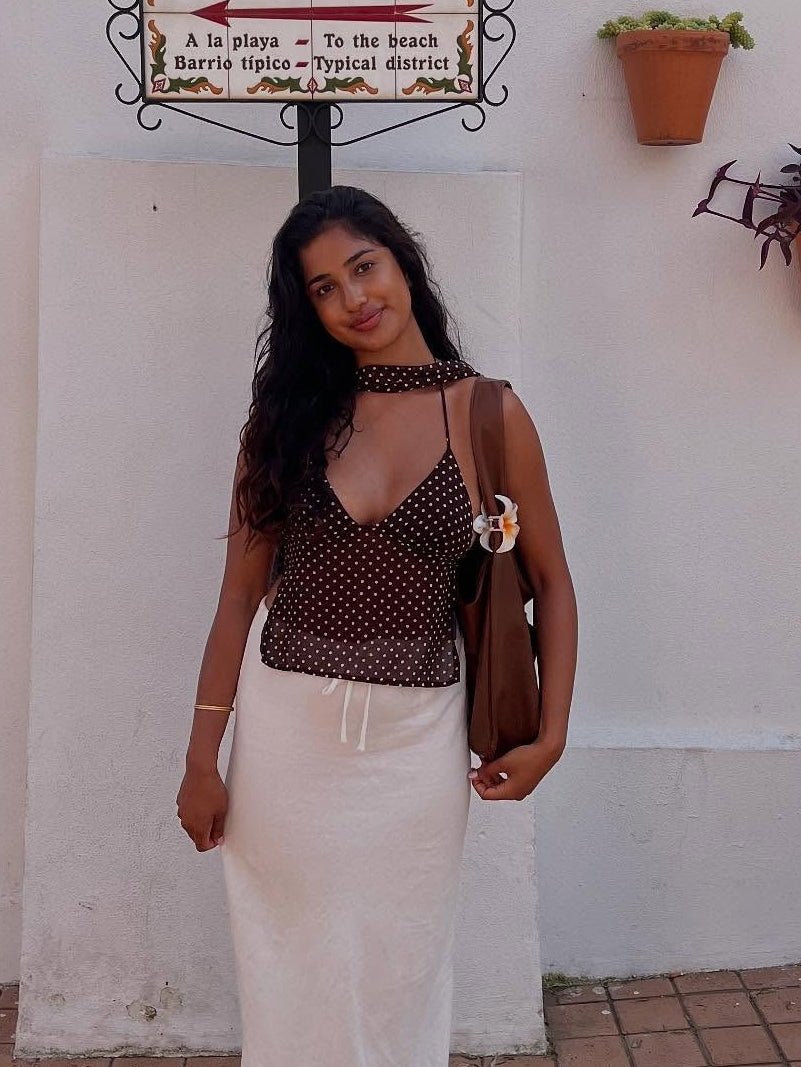 Top Carla à pois dos nu