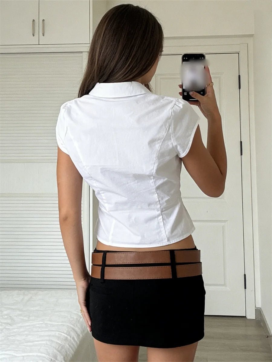 Blouse courte Ariana boutonnée