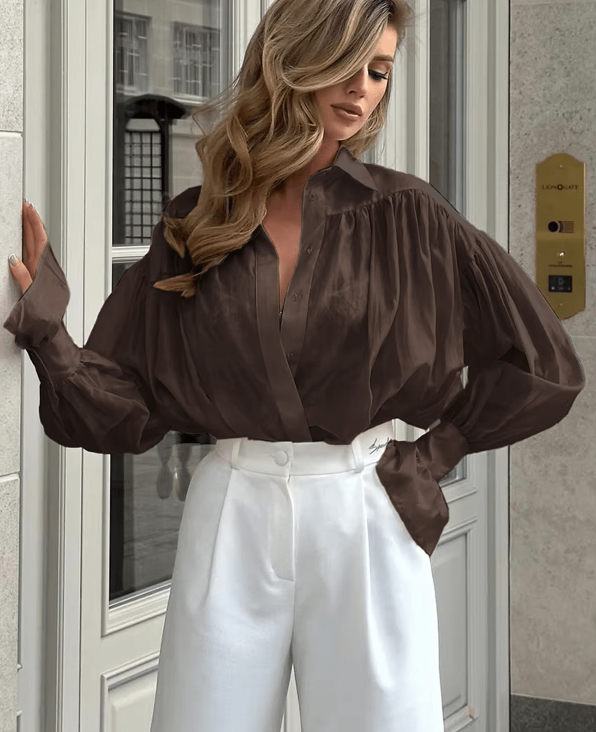 Blouse translucide boutonnée Brielle