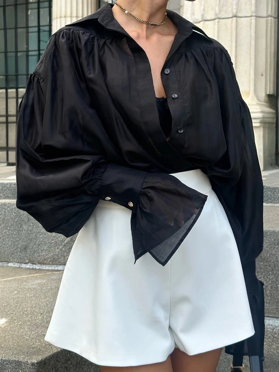 Blouse translucide boutonnée Brielle