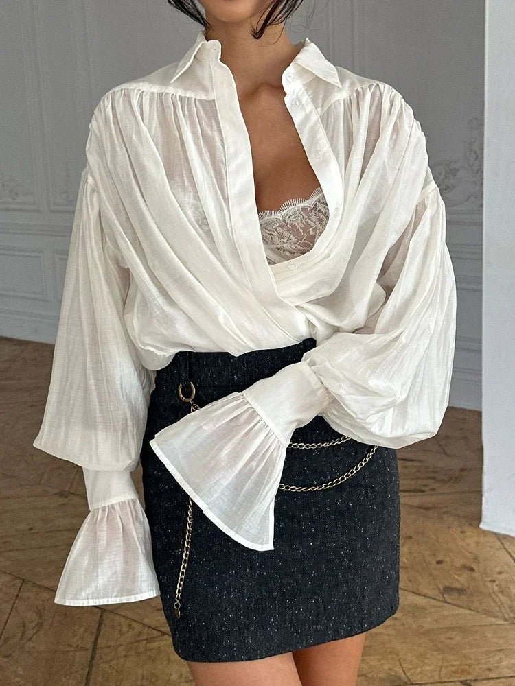 Blouse translucide boutonnée Brielle