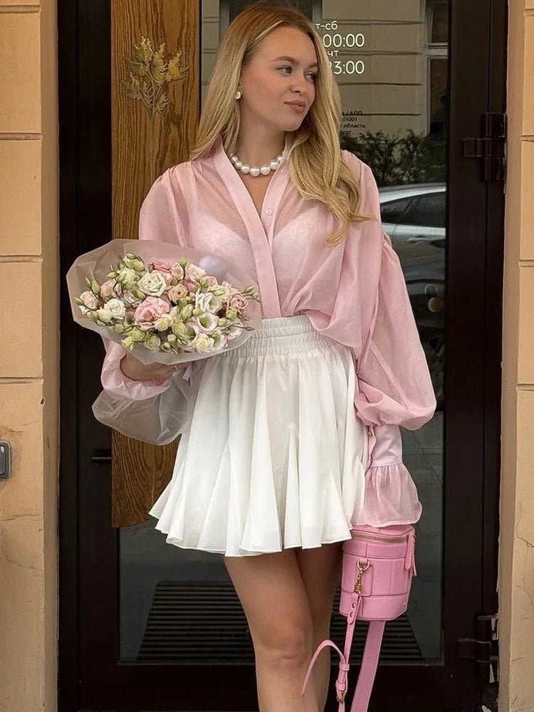 Blouse translucide boutonnée Brielle