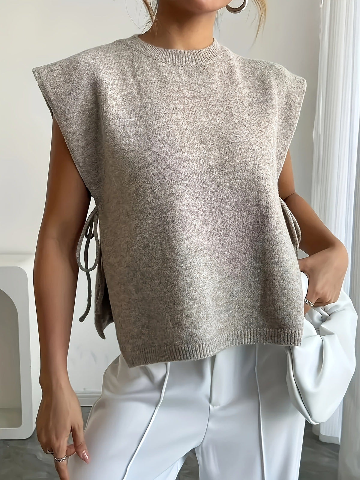 Top en maille Clara avec nœud latéral