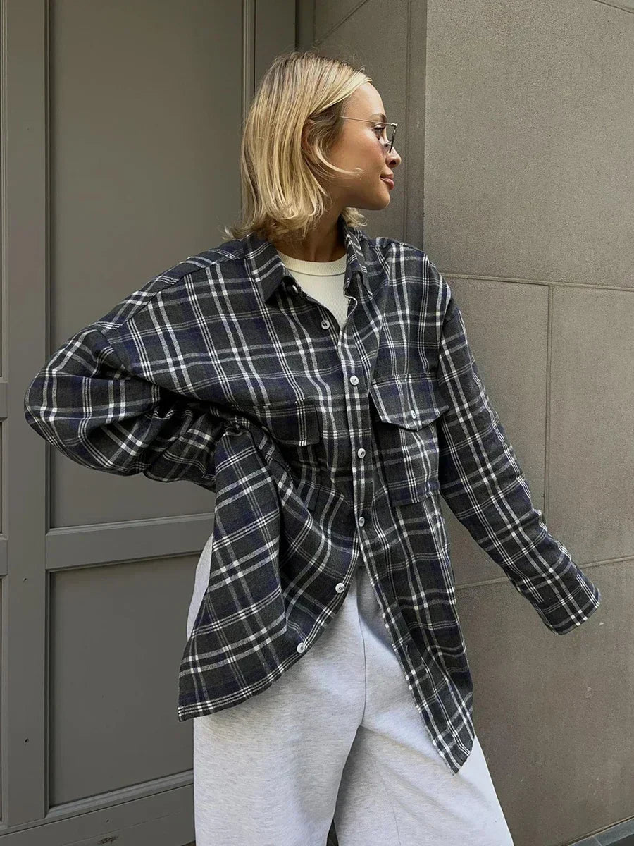 Blouse Emma à carreaux ample