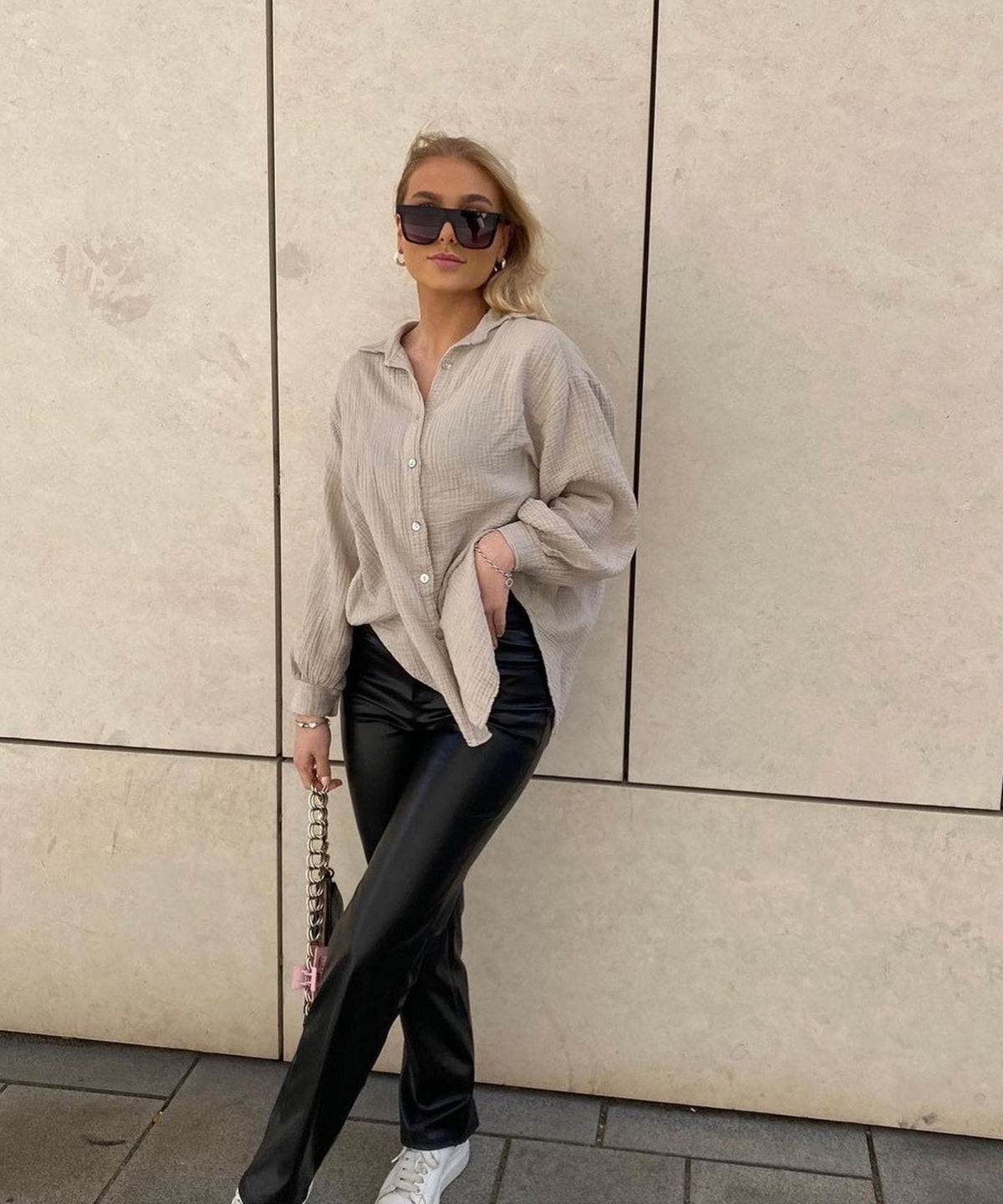 Blouse oversize en mousseline Freya