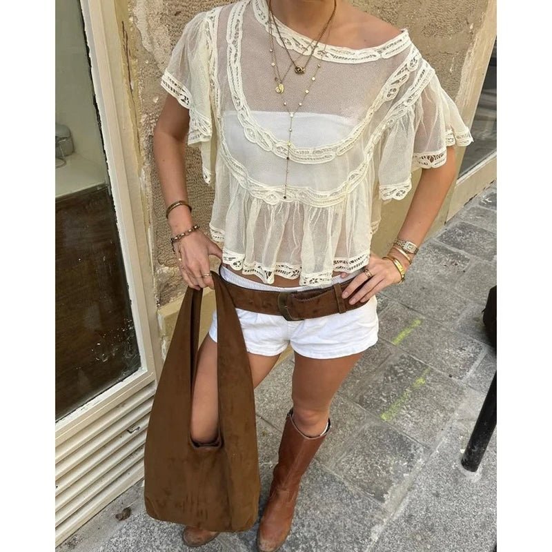 Blouse Genevra en mousseline transparente