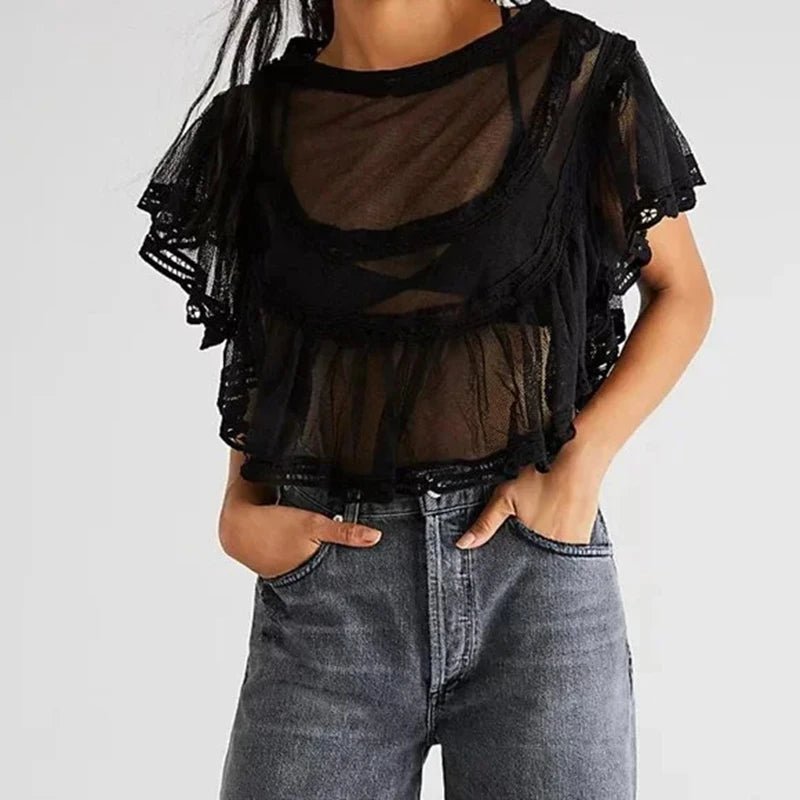 Blouse Genevra en mousseline transparente