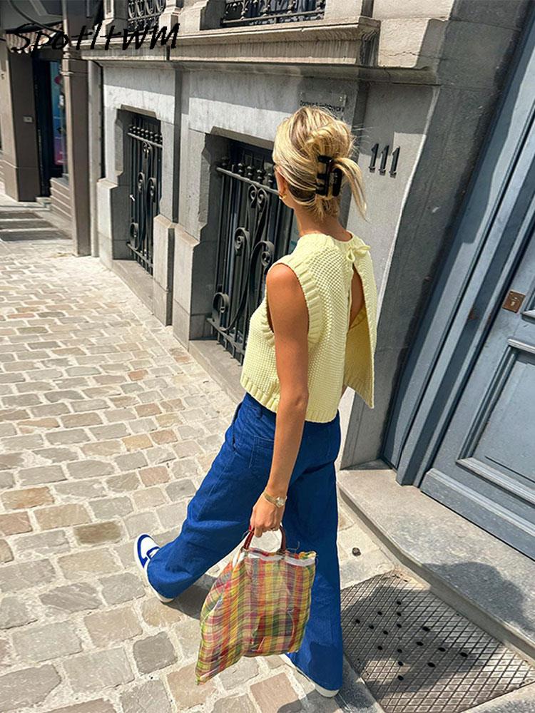 Top en maille dos nu Aedla sans manches