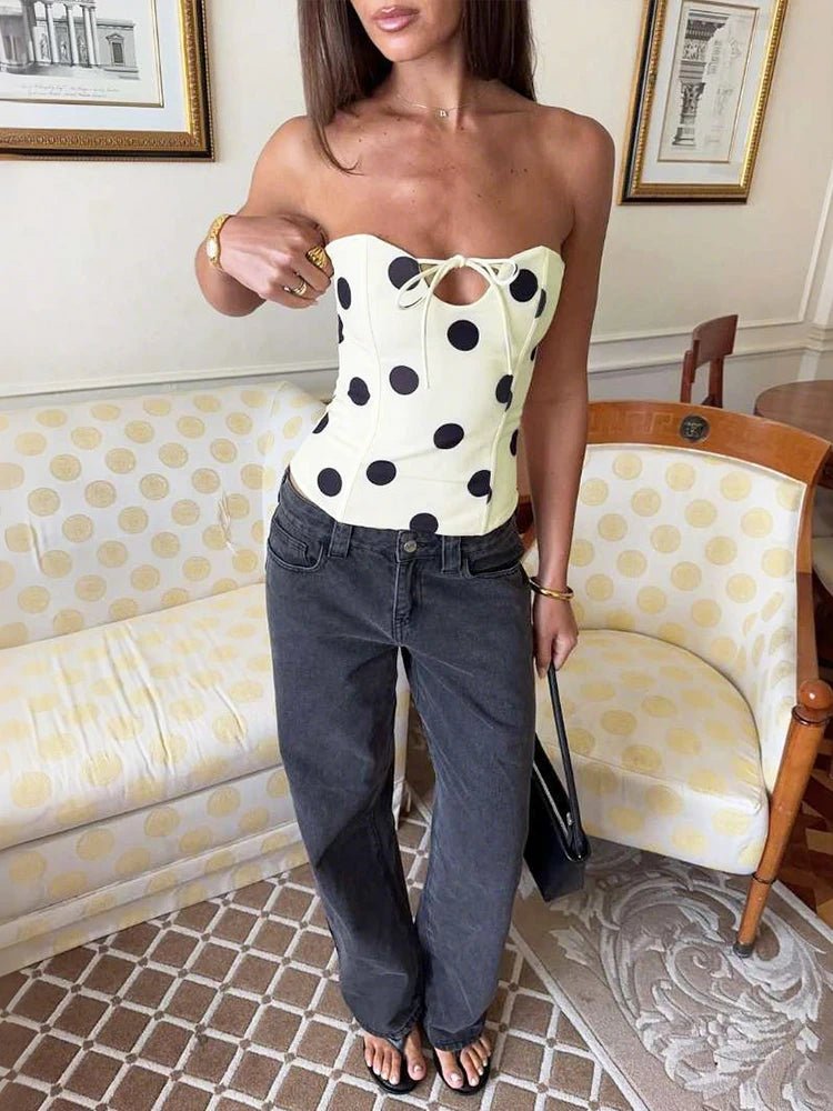 Top Jaida bustier à pois