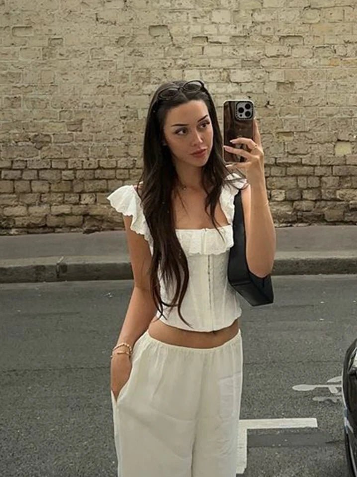 Top corset Jamie à volants