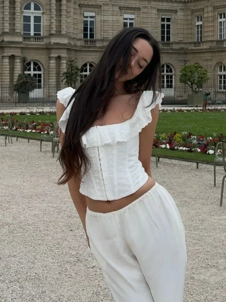 Top corset Jamie à volants