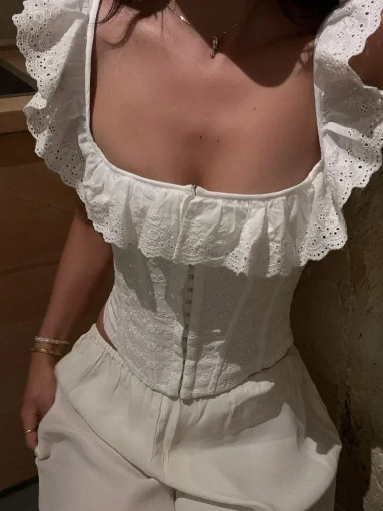 Top corset Jamie à volants