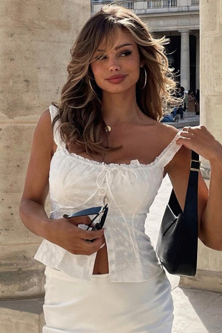 Débardeur Janna en dentelle jacquard florale