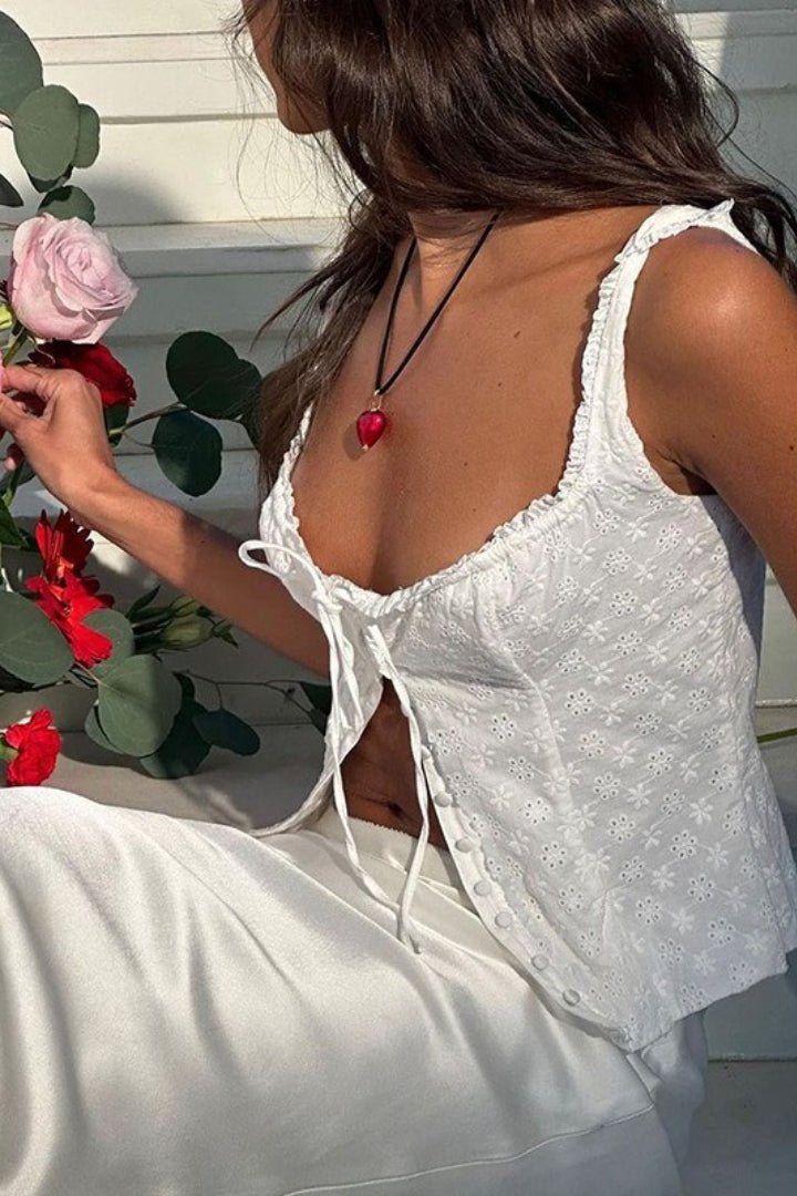 Débardeur Janna en dentelle jacquard florale