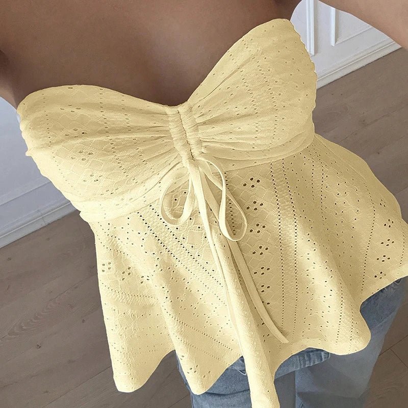 Top bandeau Jasmine en broderie anglaise