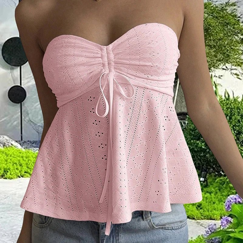 Top bandeau Jasmine en broderie anglaise