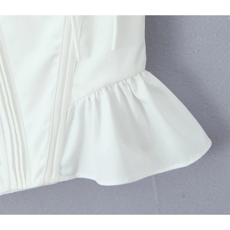 Top corseté Karley à bas volanté