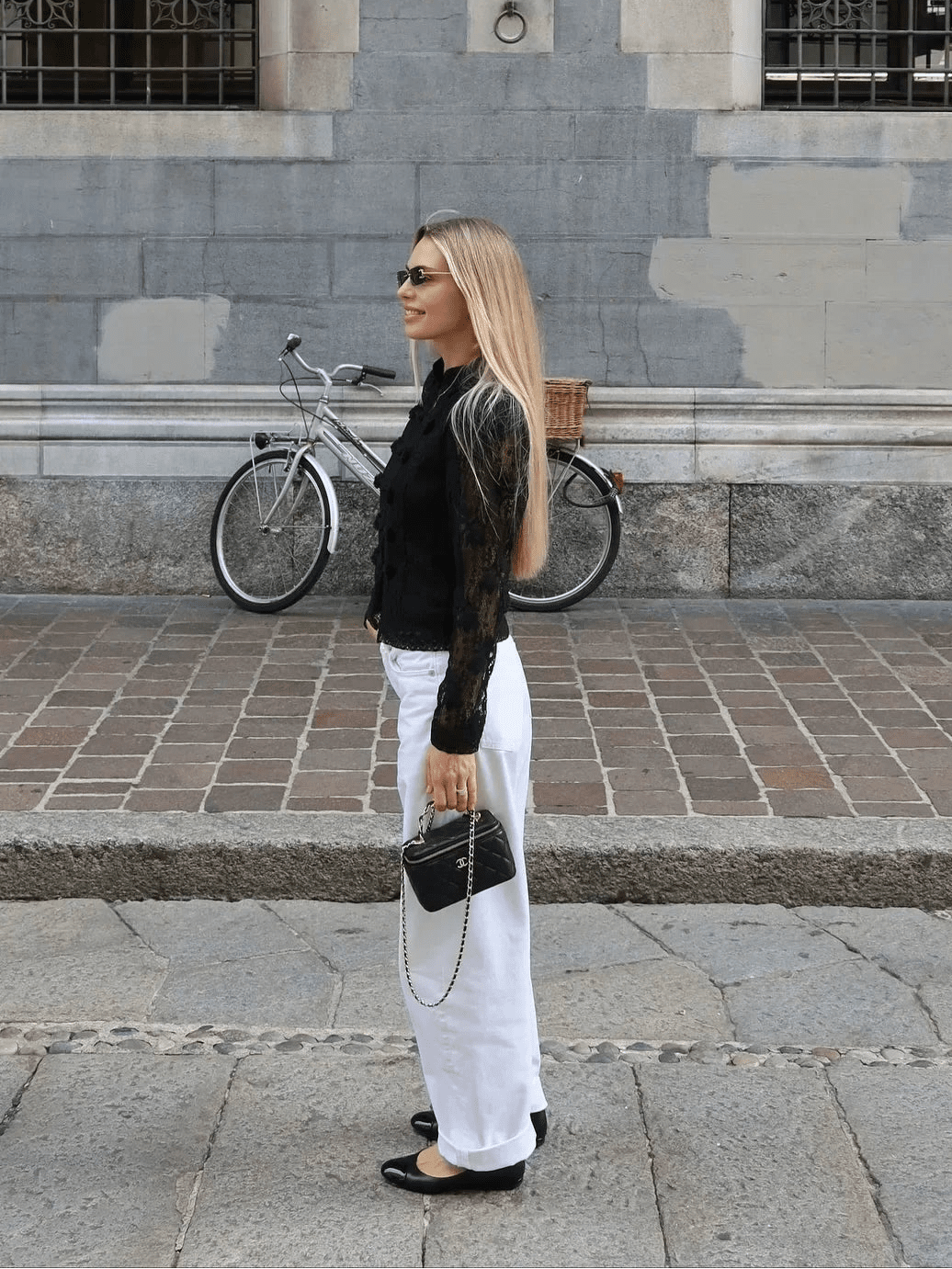 Blouse Katalina en dentelle à manches bouffantes