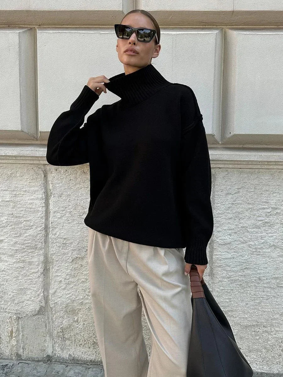Pull en maille à col montant Katie