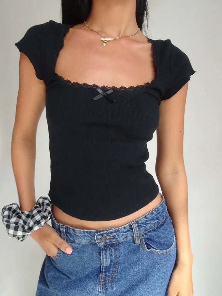 Top court Liberty avec dentelle