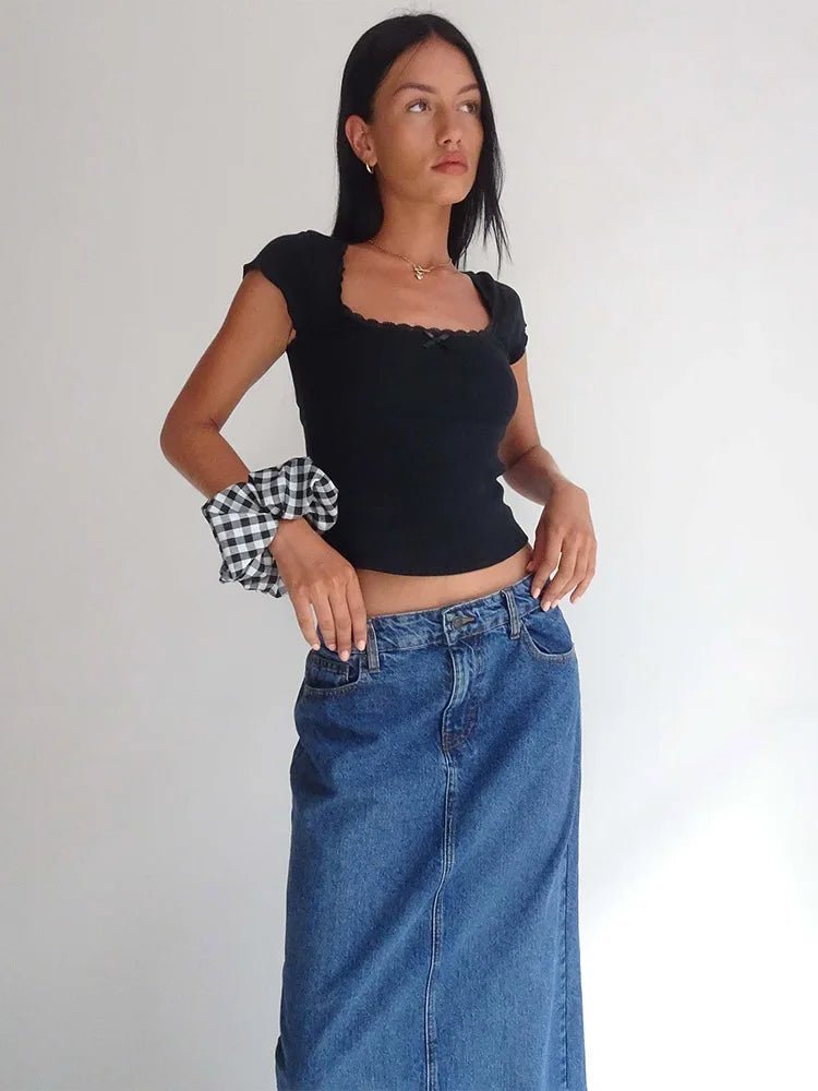 Top court Liberty avec dentelle