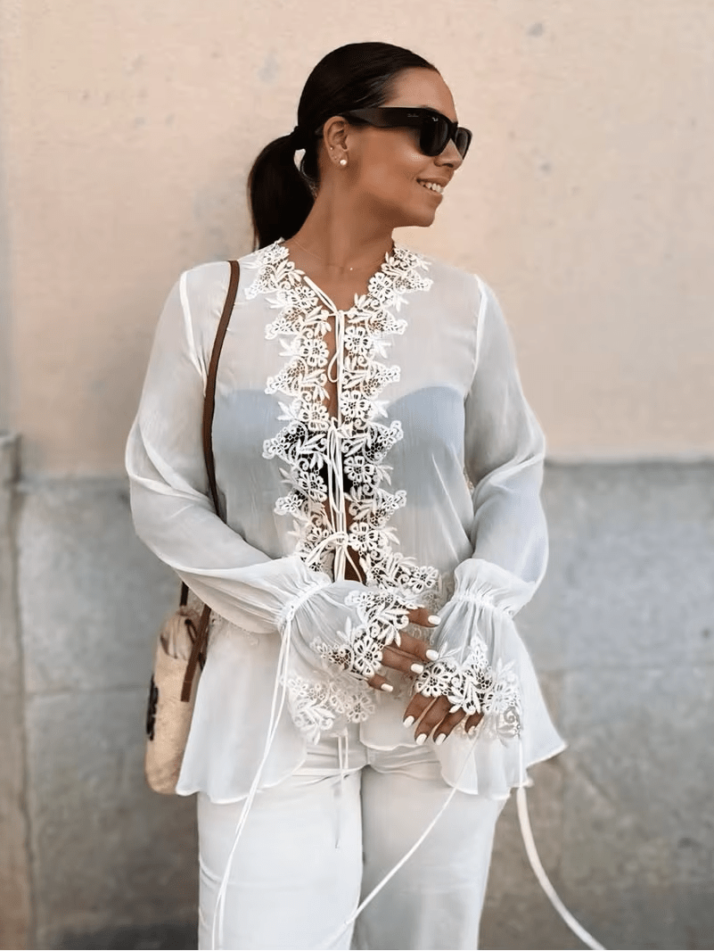 Cardigan ajouré Marin