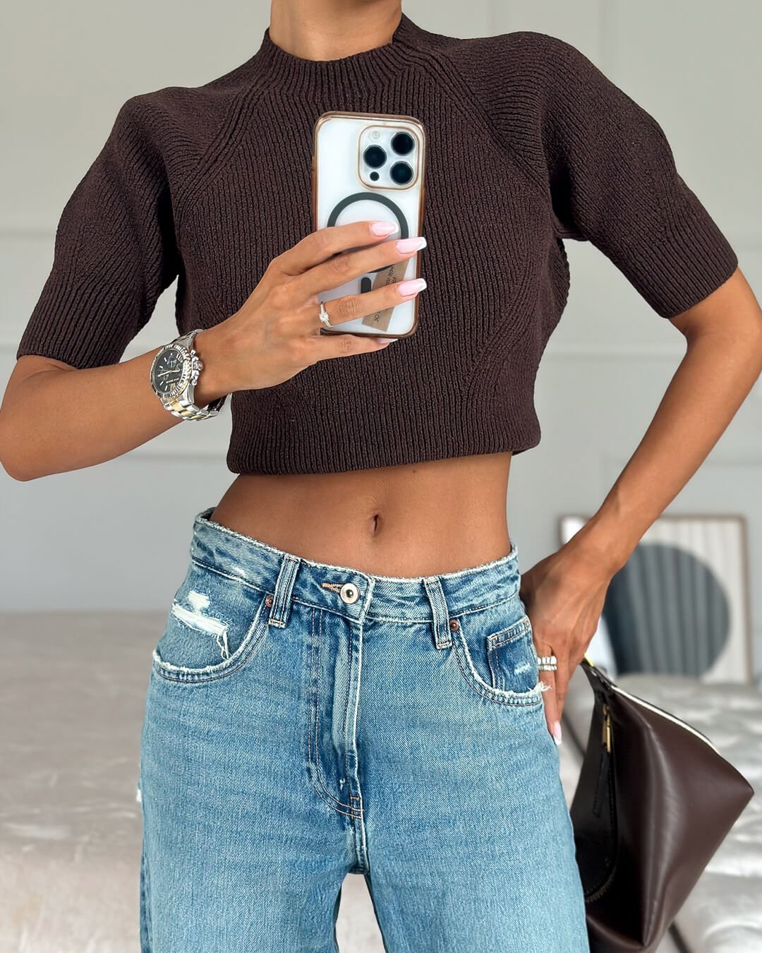 Top court en maille sans coutures Paloma