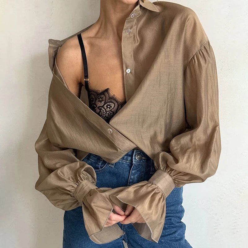 Blouse transparente à manches longues Patricia