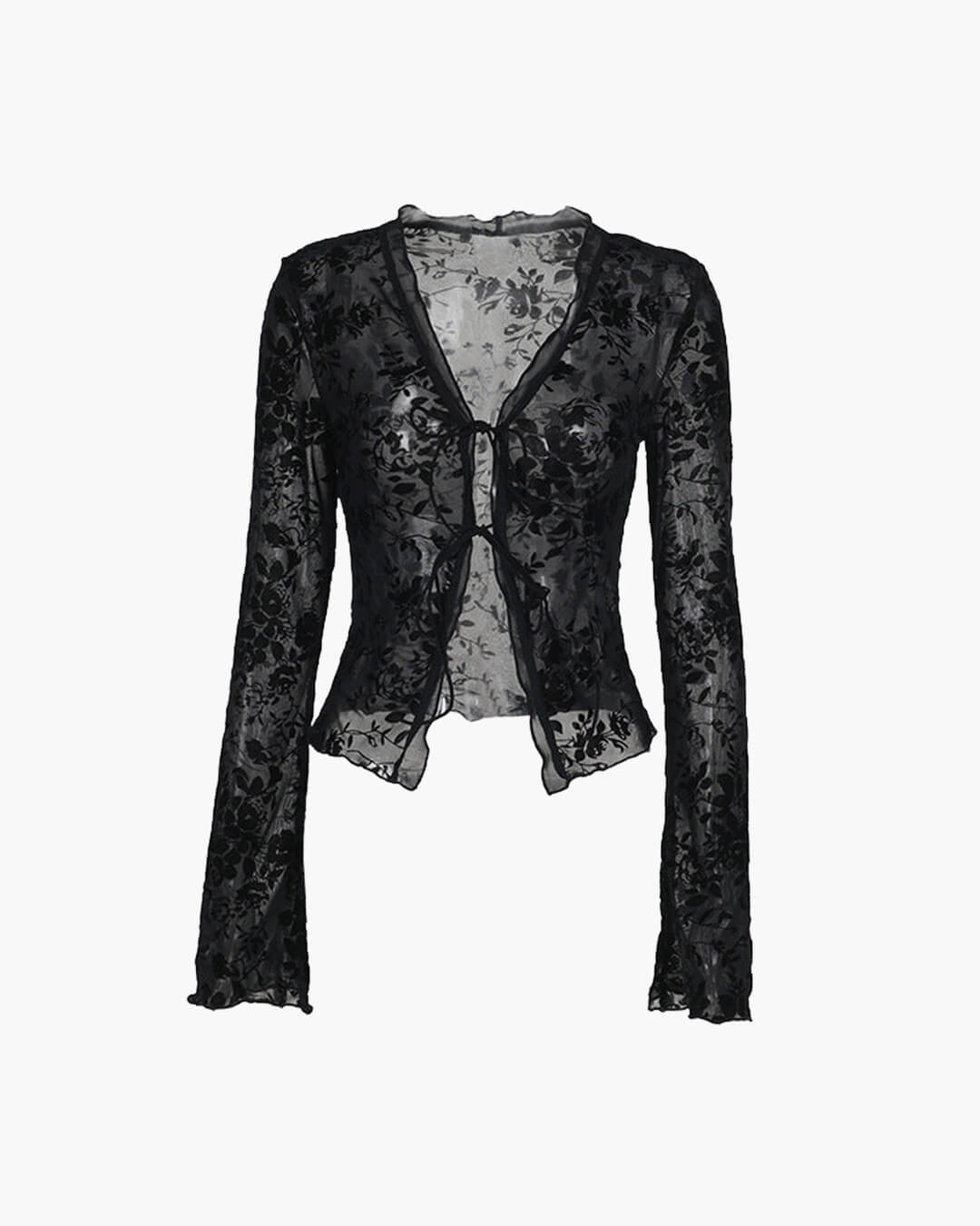 Blouse Rachel en dentelle avec nœud frontal