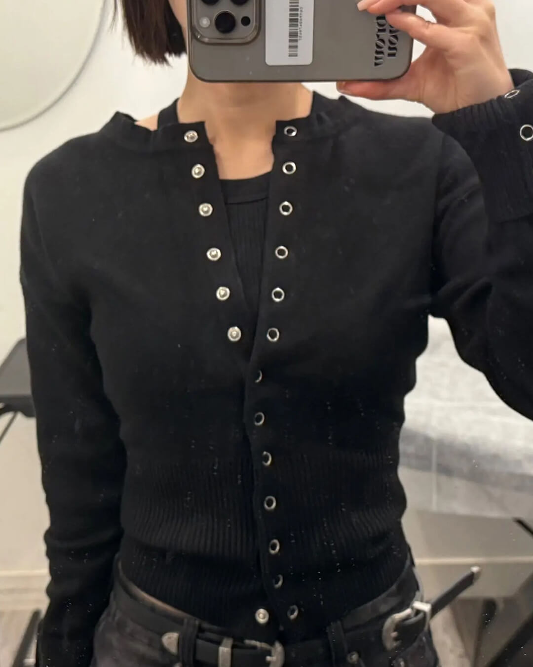 Cardigan en maille à boutons-pression Shelly