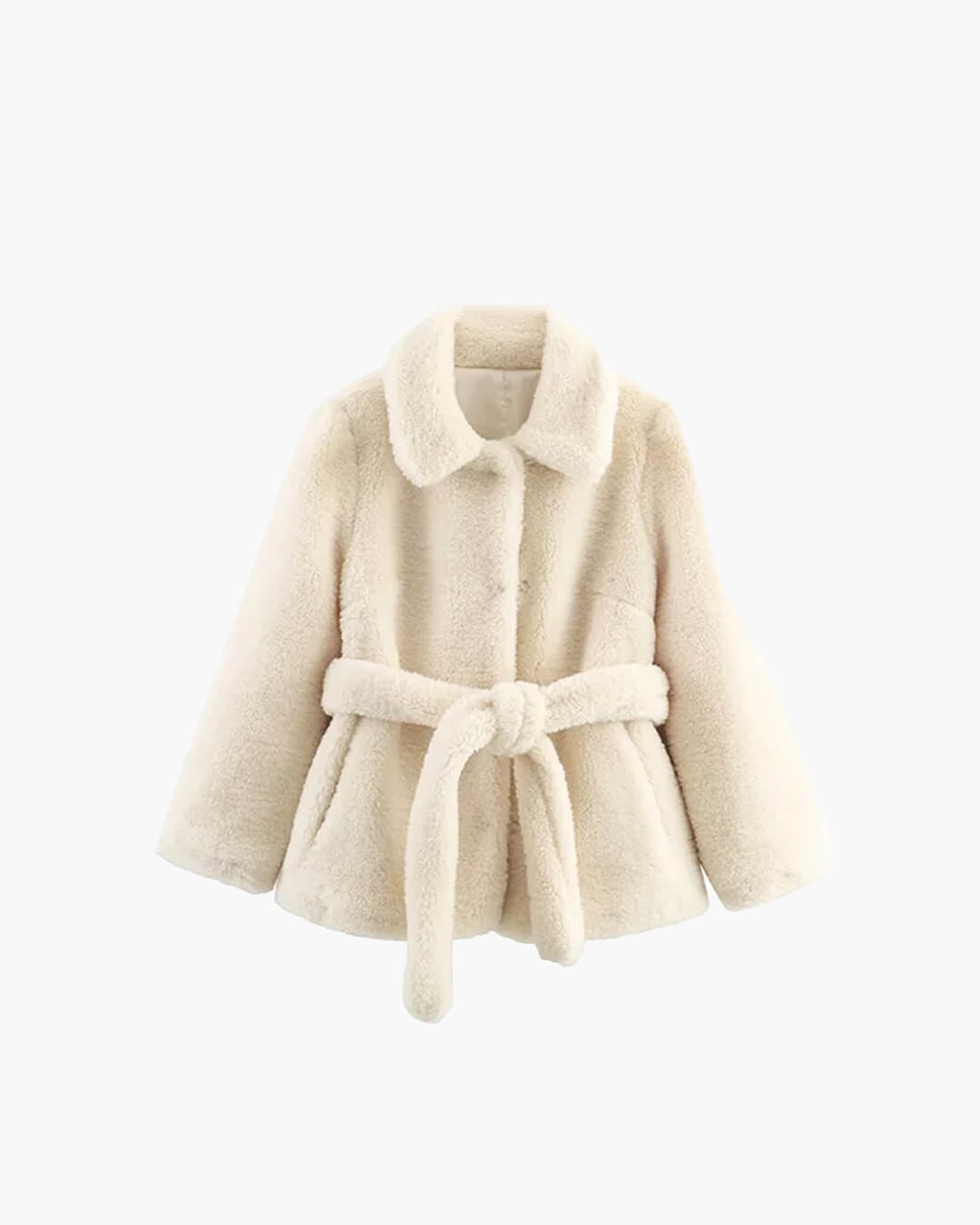 Manteau Aellinne en fausse fourrure avec ceinture
